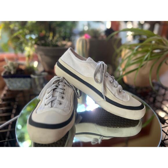 ACNE STUDIOS Blå Kanst Canvas Sneakers - Picture 3 of 9